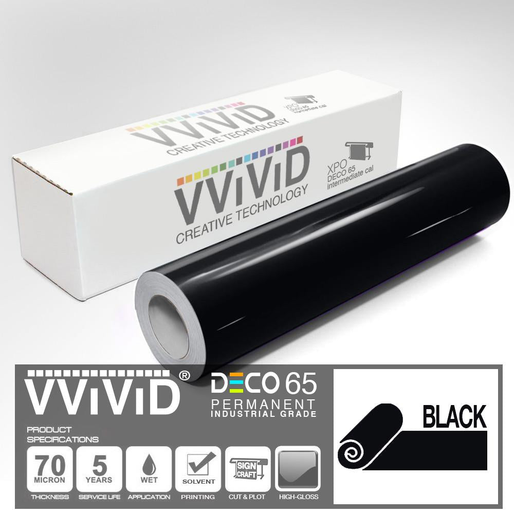 DECO65 Gloss Black Permanent Craft Vinyl Film | Vvivid Canada