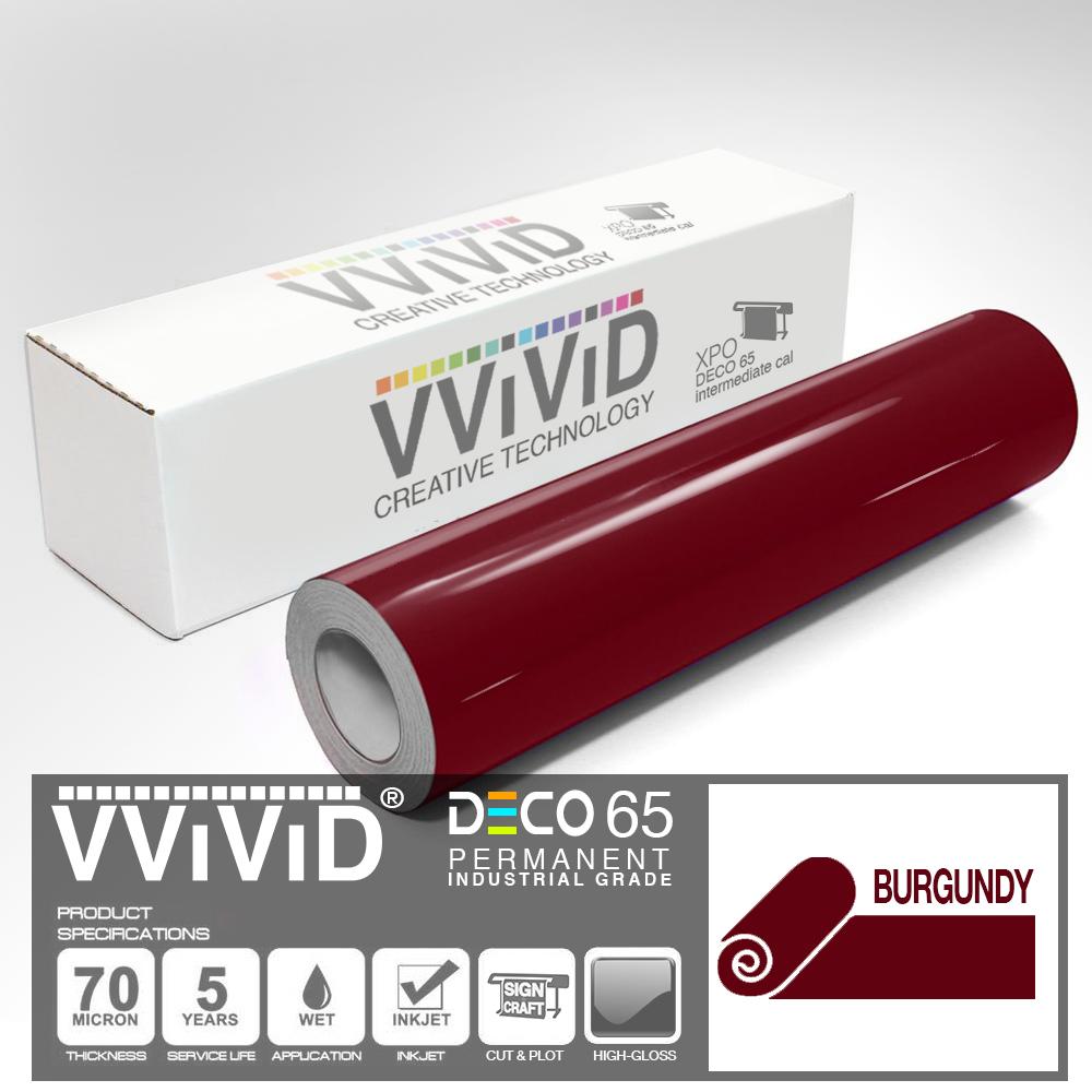 DECO65 Gloss Burgundy Permanent Craft Vinyl Film | Vvivid Canada