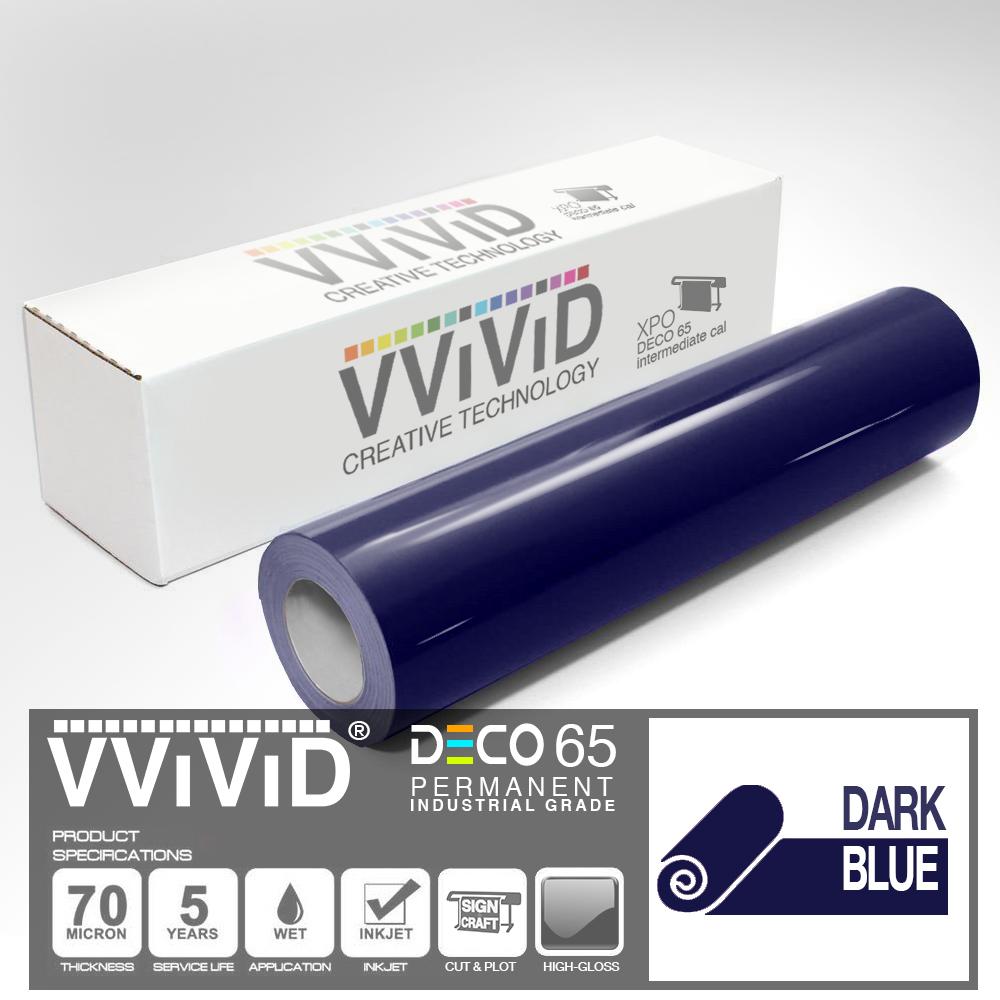 DECO65 Gloss Dark Blue Permanent Craft Vinyl Film | Vvivid Canada