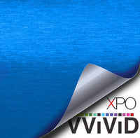 XPO Metallic Blue Brushed Steel Vinyl Wrap | Vvivid Canada
