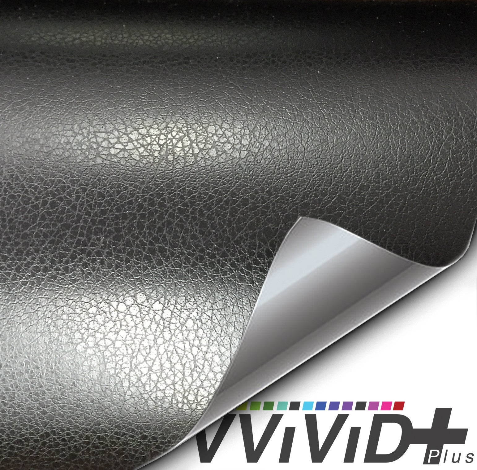 VViViD+ Black Fine Grain Leather Vinyl Wrap | Vvivid Canada