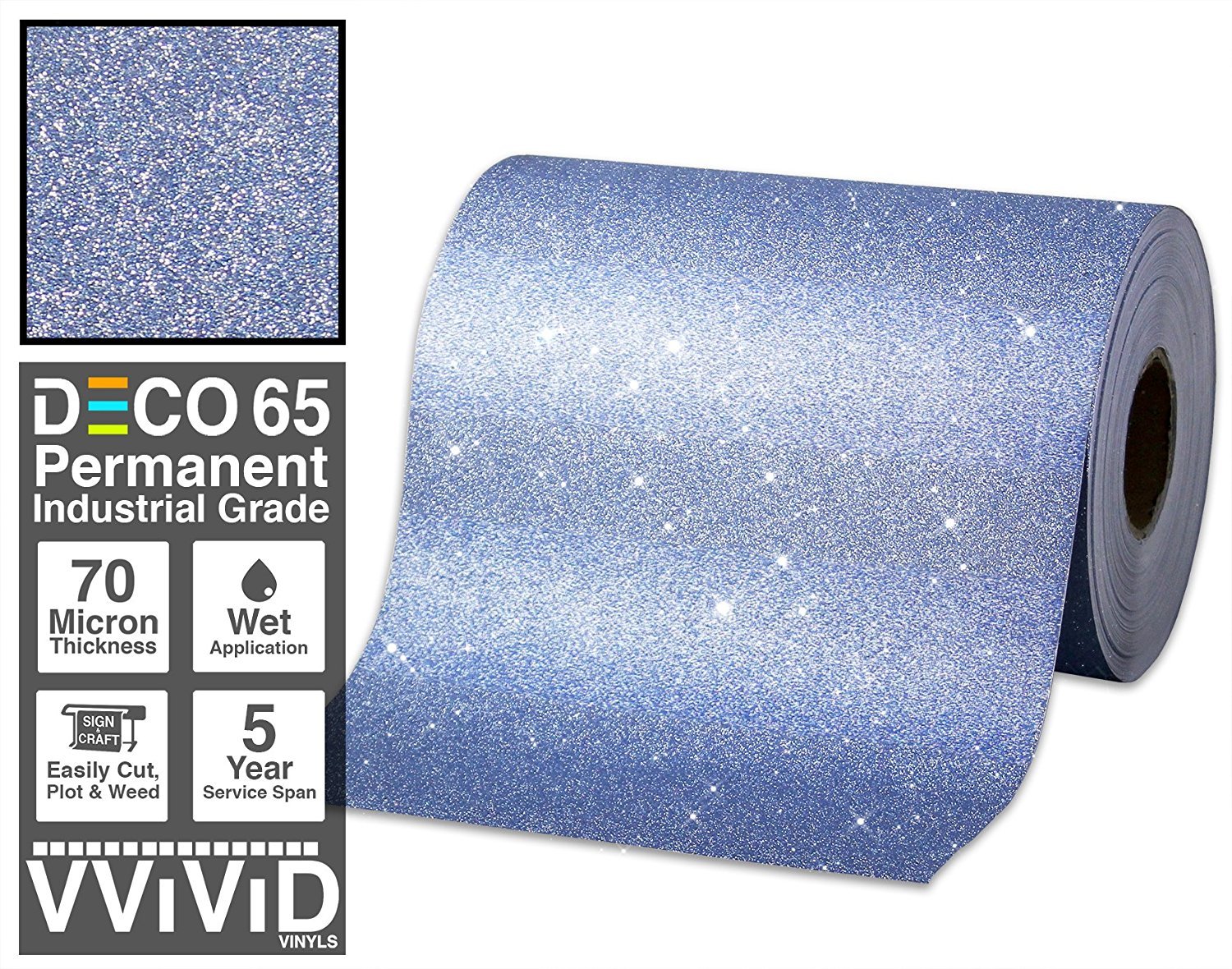 Deco65 Blue Glitter Craft Vinyl
