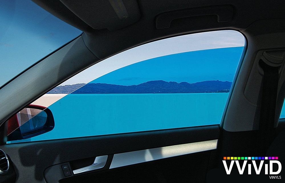 VViViD Blue Transparent Window Tint side display