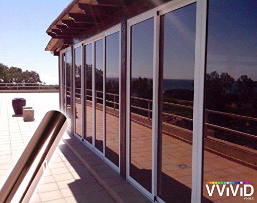Bronze One-Way Mirror Finish Window Privacy Vinyl display
