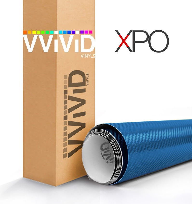 XPO Metallic Blue Dry Carbon Vinyl Wrap roll | Vvivid Canada