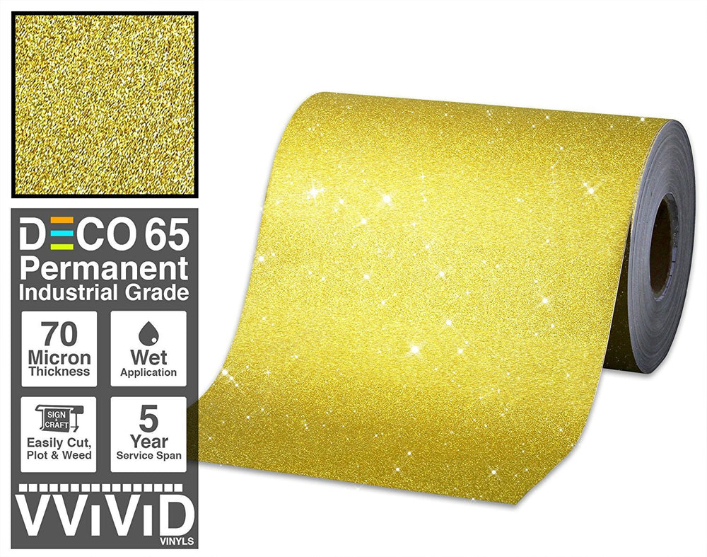 Deco65 Gold Glitter Craft Vinyl