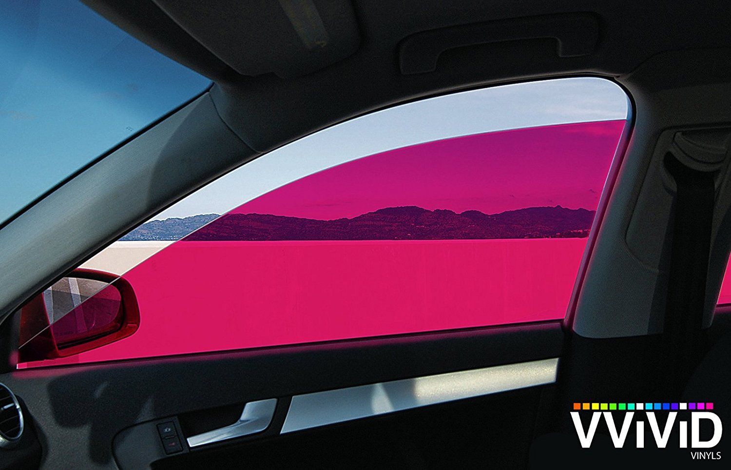 VViViD Pink Transparent Window Tint side display