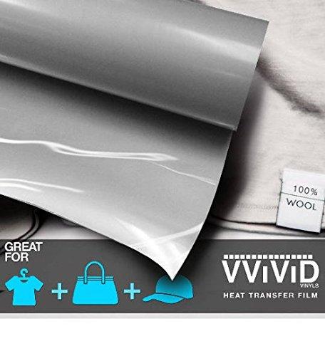 VViViD Grey Heavy-Duty Heat Transfer Vinyl 12" x 36" (MCF) [Pre-Packed, Faster Shipping]