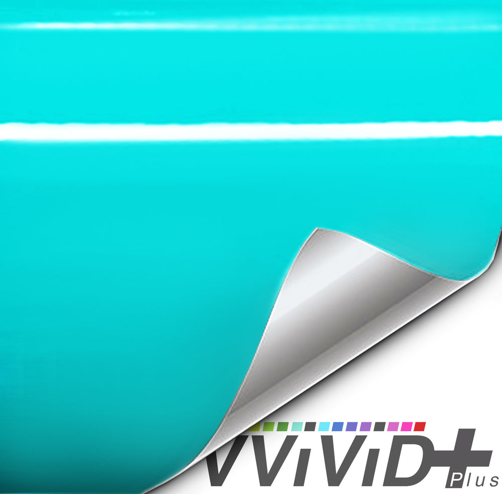 2017 VViViD+ Gloss Miami Teal Blue Vinyl Wrap | Vvivid Canada