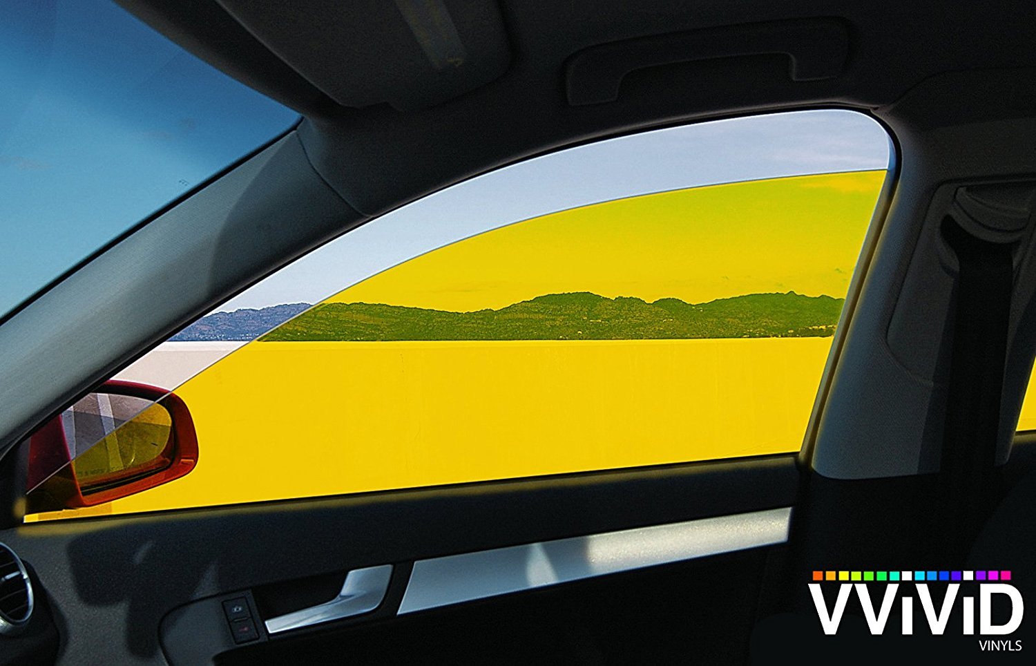 VViViD Yellow Transparent Window Tint side display